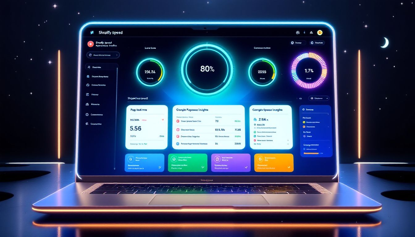 A screenshot of tools for measuring Shopify speed, including Google PageSpeed Insights.