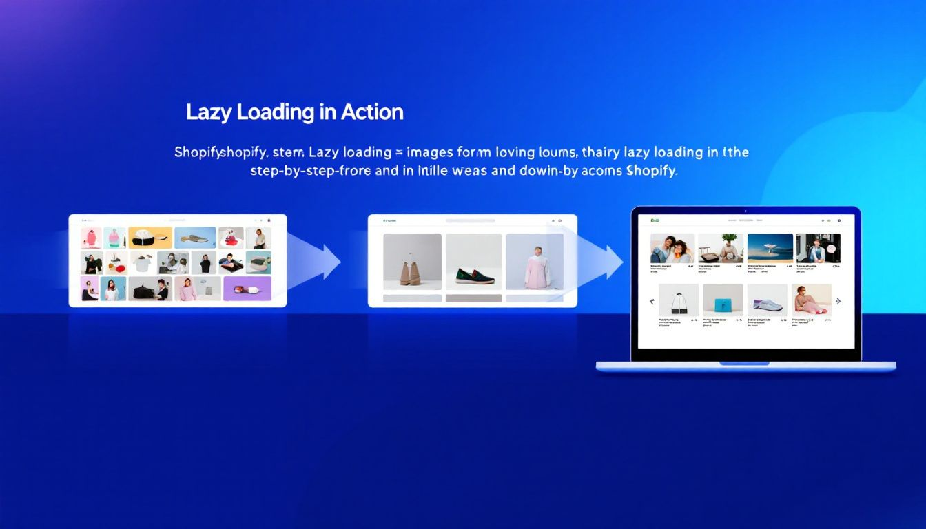 An example of lazy loading in action on a Shopify website, illustrating how images load as users scroll.