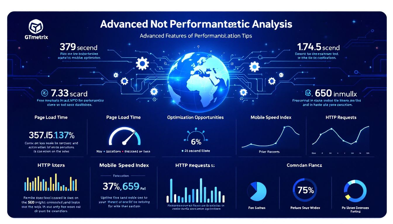 Advanced features of GTmetrix for performance analysis.